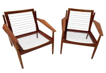 Two Mid-Century Modern Lounge Chairs by Arne Vodder for Glostrup, 1950s
